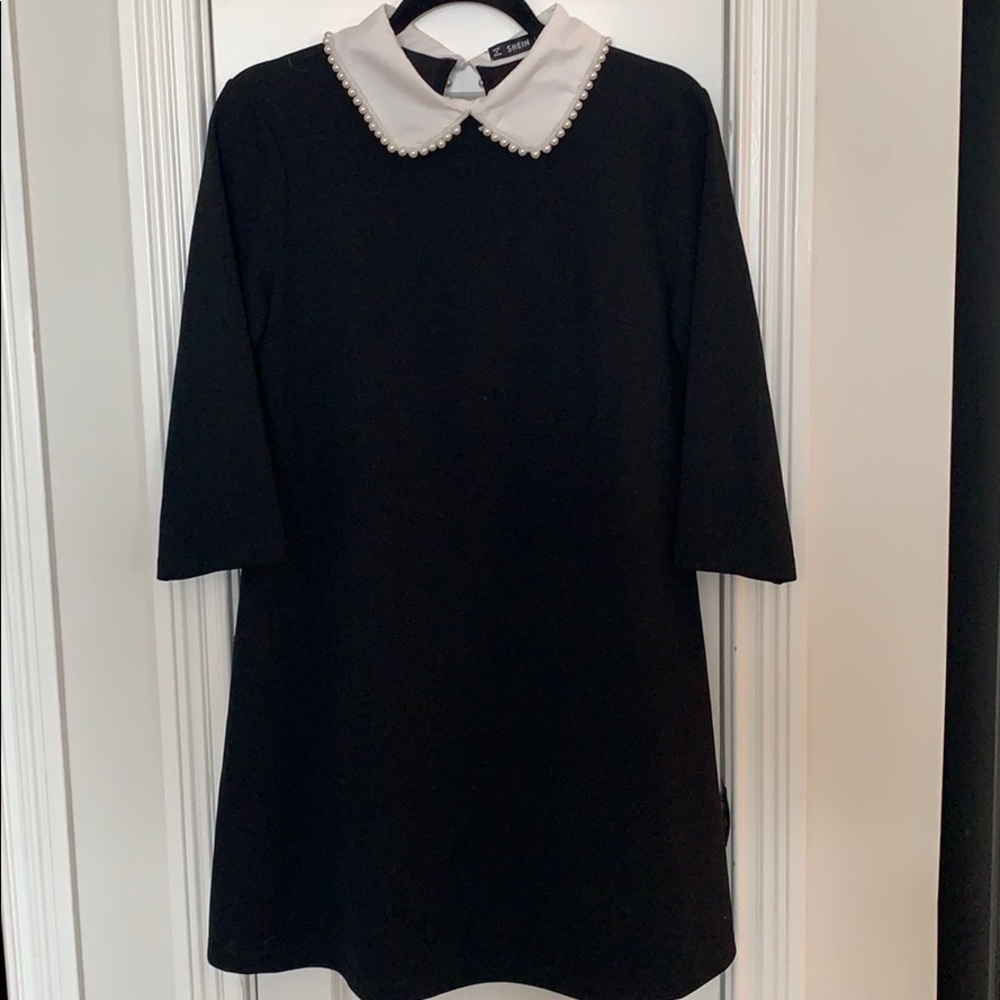 Black dress with pearl beading